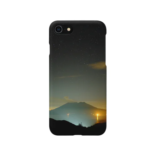 星空と桜島 iPhone Smartphone Case
