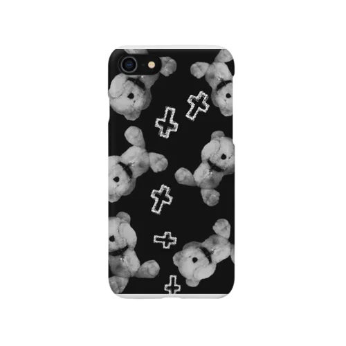 Peek-a-boo CROSS Teddy Monochrome Random iPhone Smartphone Case