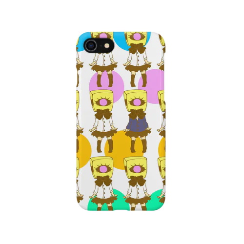 四角い頭の女の子 iPhone Smartphone Case