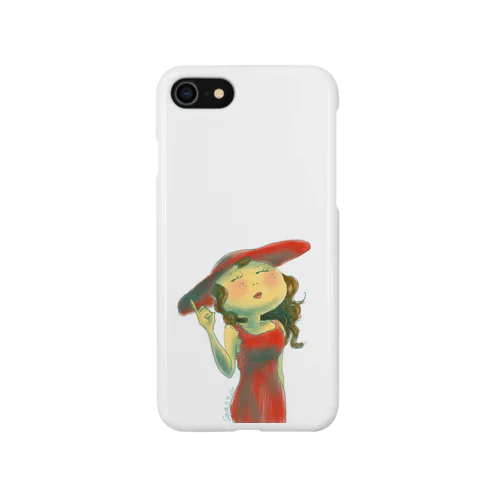 赤い女優ハット iPhone Smartphone Case