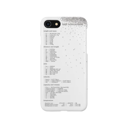 単位変換iPhoneケース(white) スマホケース