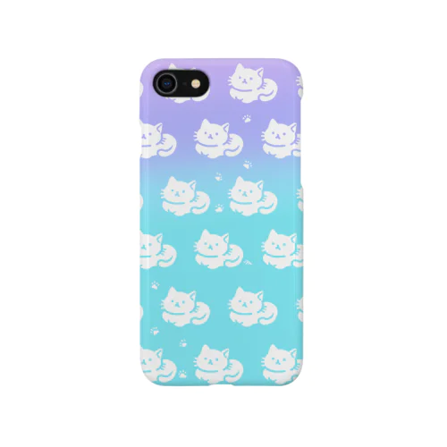 はこ座りねこ（水色からうす紫） Smartphone Case