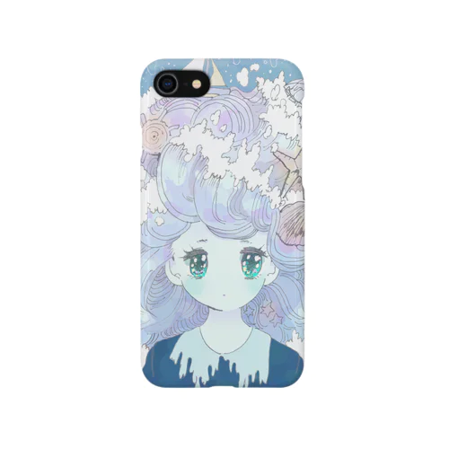 波の髪の毛の少女 iPhone Smartphone Case