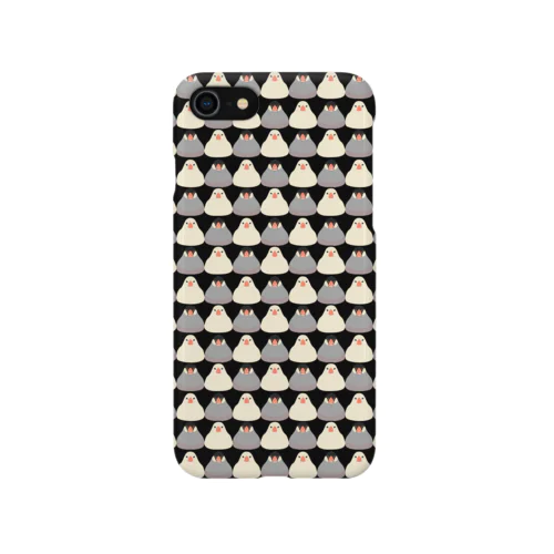 【iPhone各種】文鳥/黒 Smartphone Case