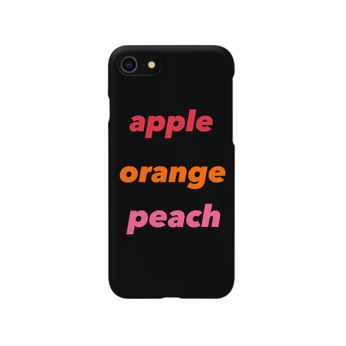 apple  orange  peach  黒 iPhone Smartphone Case
