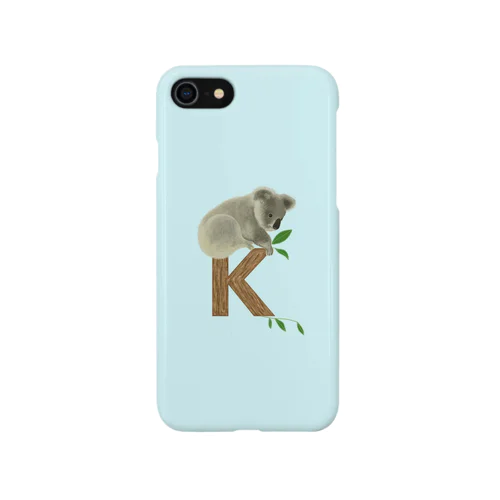 K型のユーカリ木とコアラ　パステルブルー Smartphone Case