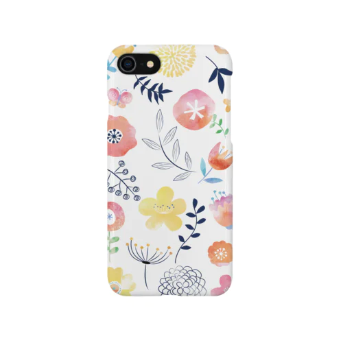 水彩草花柄 Smartphone Case