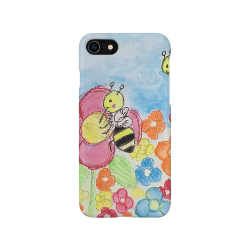 ミツバチとお花畑 iPhone Smartphone Case