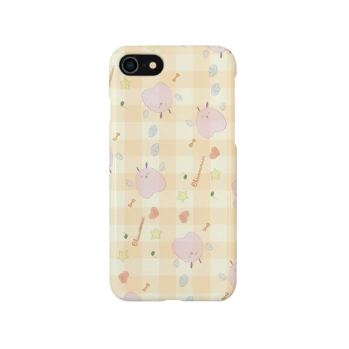 おひるねむし。総柄(チェック) iPhone Smartphone Case