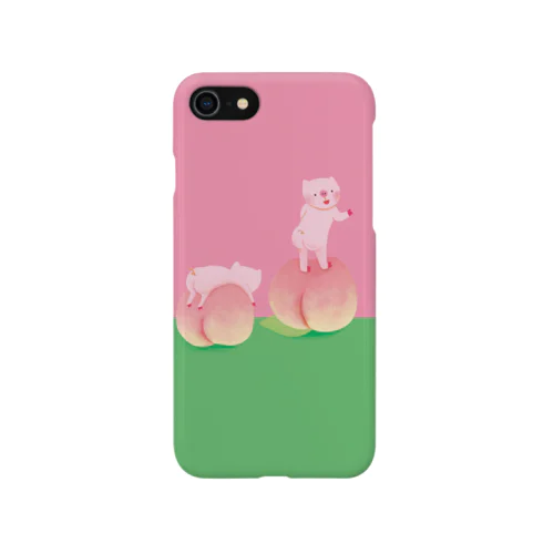 桃とブタの桃尻 iPhone Smartphone Case