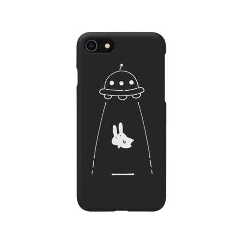 UFOにつれてかれるうさぎ/黒 Smartphone Case