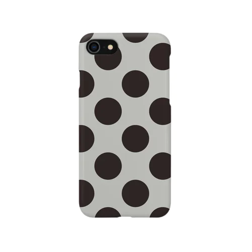 greige × black dot スマホケース