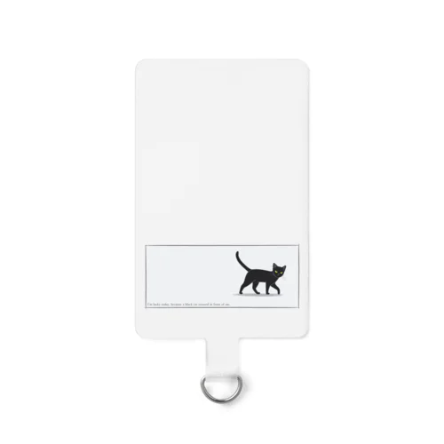 猫が目の前を横切った（黒猫） Smartphone Strap