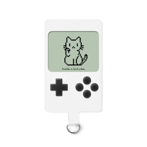 ドット絵の猫（液晶ボタン付・招き猫） Smartphone Strap