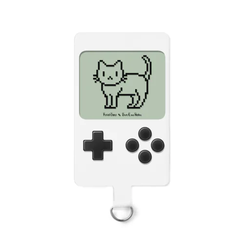 ドット絵の猫（液晶ボタン付・立ち姿） Smartphone Strap