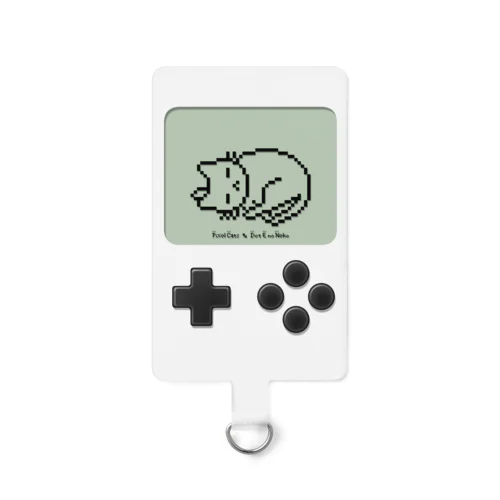 ドット絵の猫（液晶ボタン付・爆睡） Smartphone Strap