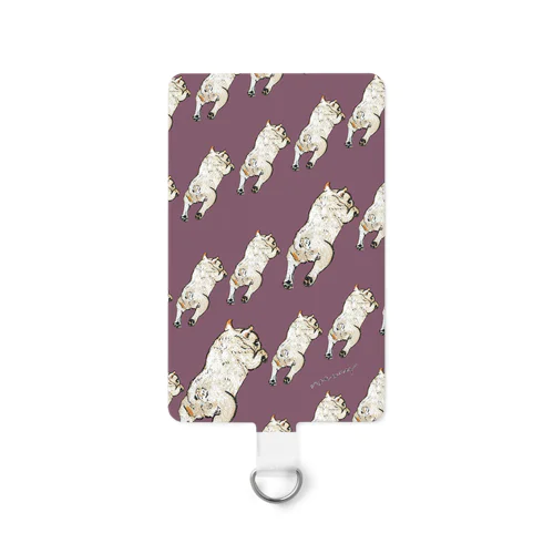 ねんねチラリクリームブヒdark color×モノグラム Smartphone Strap