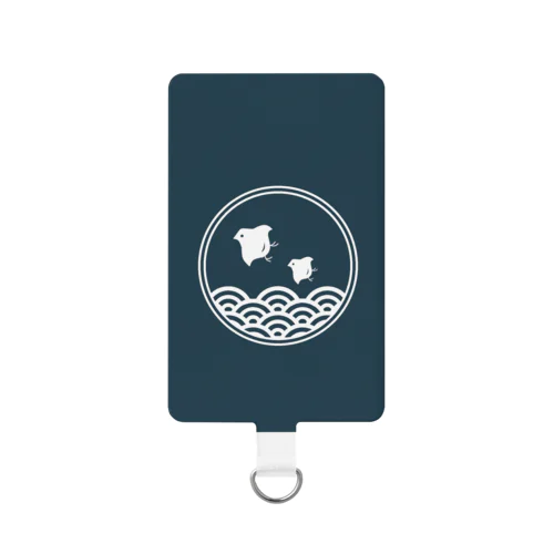 千鳥と青海波(白抜き） Smartphone Strap