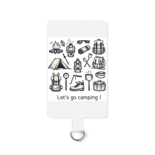 キャンプに行こう！【Let's go camping】 スマホストラップ