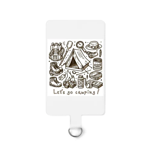 キャンプに行こう！【Let's go camping!】 スマホストラップ