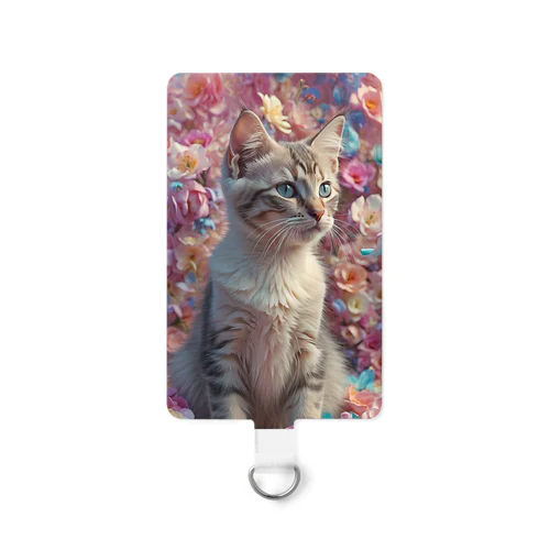 子猫と花 Smartphone Strap