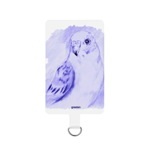 セキセイインコ　アート鳥　パープル Smartphone Strap