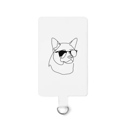 dog with sanglass① Smartphone Strap