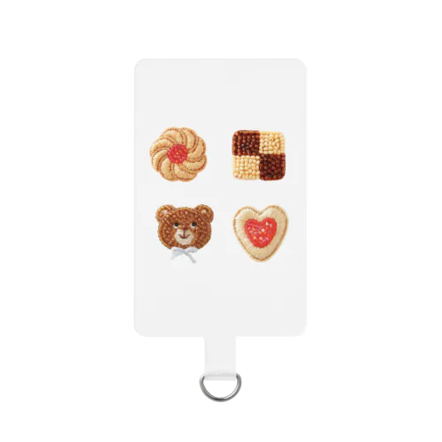 ビーズ刺繍　くまちゃん&クッキー Smartphone Strap