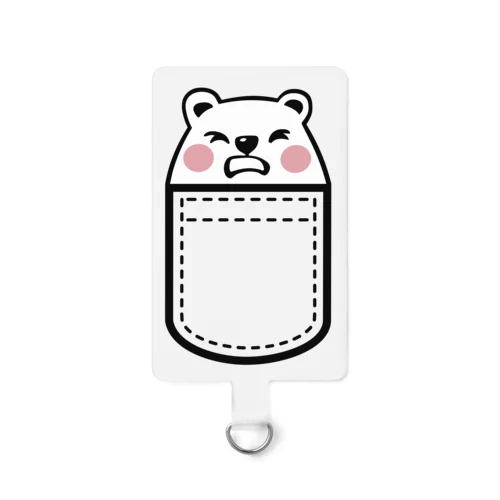 しろくまのぴったりだけど限界かも Smartphone Strap