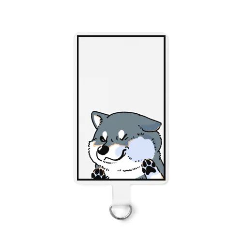 はりつく柴犬（黒柴） Smartphone Strap