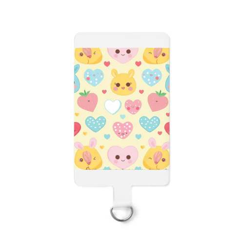 ハート　赤　ピンク　白　水色　黄色　イチゴ　可愛い Smartphone Strap