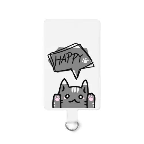 ひょっこり猫　濃HAPPY Smartphone Strap