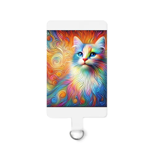 虹色　猫 Smartphone Strap