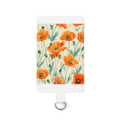 イラスト　色鮮やかなオレンジ色のコスモスの花 Smartphone Strap