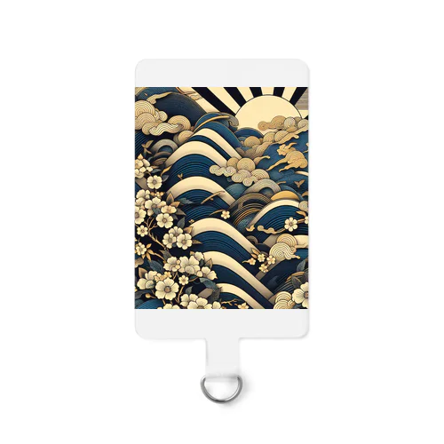 和風柄　斜め縞柄 Smartphone Strap