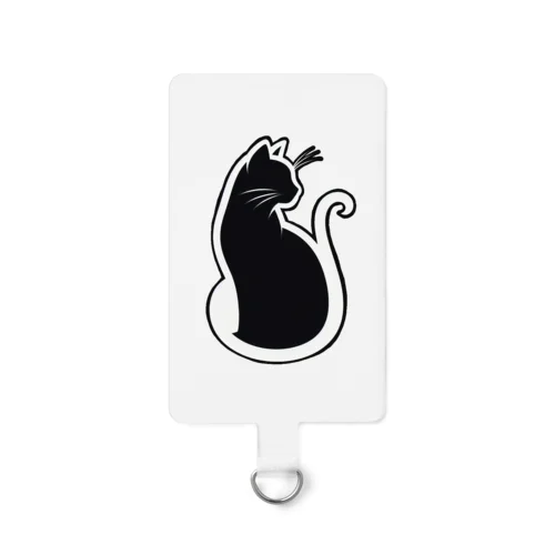 黒猫シルエットⅠ Smartphone Strap