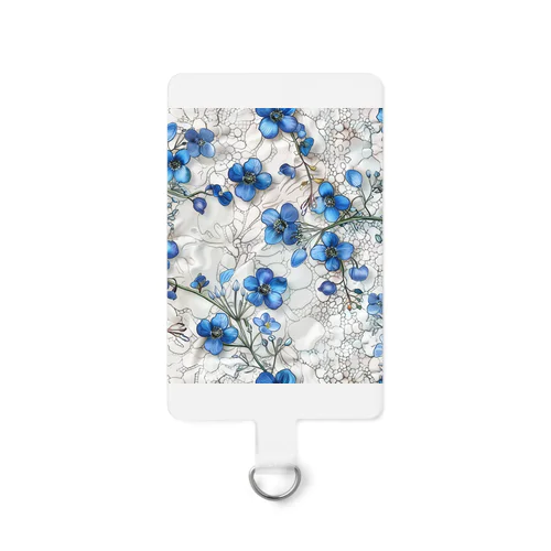 可愛い青色の小さな花 Smartphone Strap