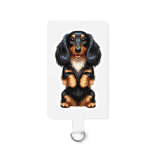 長毛ダックスフンド（ちんちんポーズ） Smartphone Strap