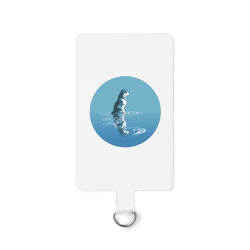 Zen Canines シリーズ - 瞑想する犬と水面の反射-1 Smartphone Strap