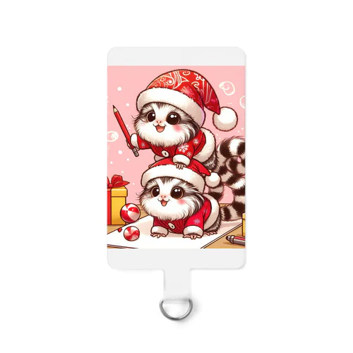 ピグミーマーモセット　かわい　サンタ姿 Smartphone Strap