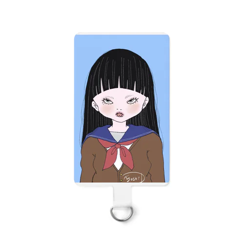 証明写真JK(黒髪ロング) Smartphone Strap