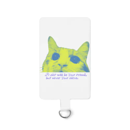 ひょっこりキャット　(blue×yellow) Smartphone Strap