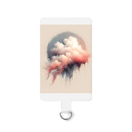 雲の断片を描くミニマルな形 Smartphone Strap