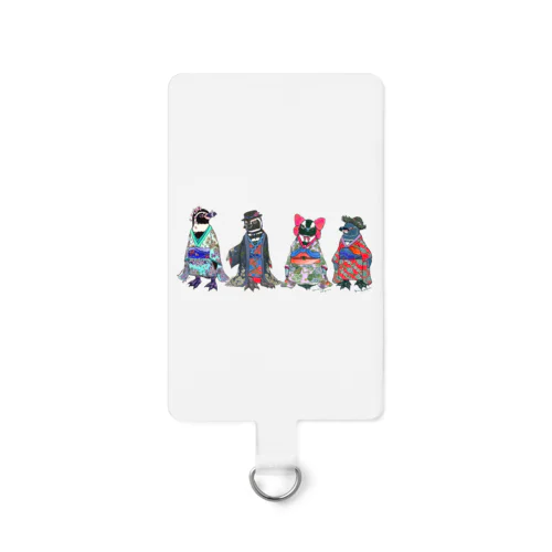 桜梅桃李-Spheniscus Kimono Penguins- Smartphone Strap