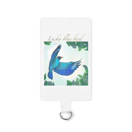 Lucky blue bird スマホストラップ