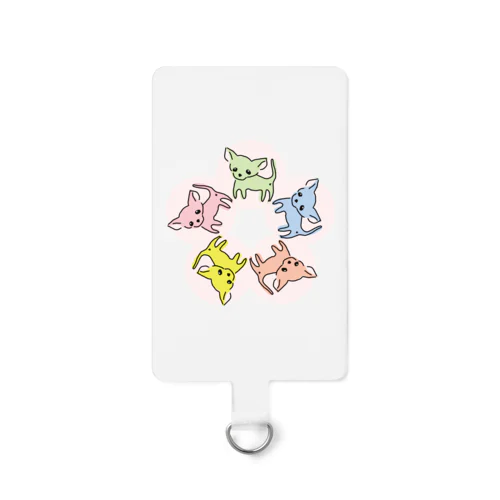 ゆるチワワ（フラワーサークル） Smartphone Strap