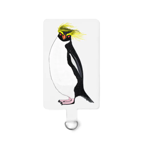 　風に吹かれるイワトビペンギンさん(文字無しバージョン Smartphone Strap