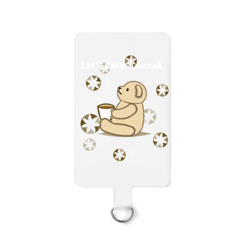 coffee break（ロゴが白） Smartphone Strap