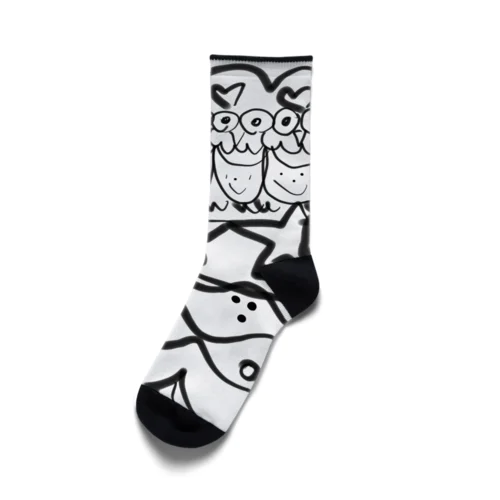 ふくろうとねこ Socks