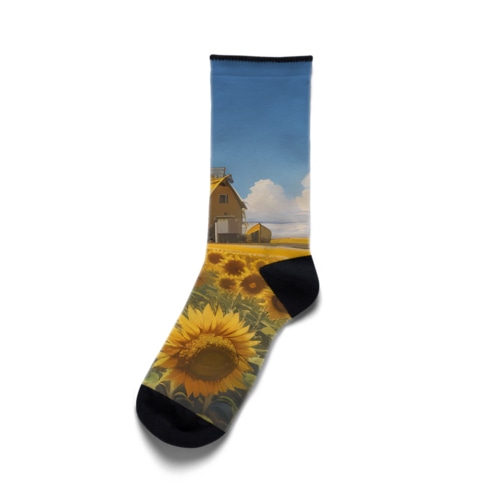 金運を願ってひまわりの絵を描きました Socks